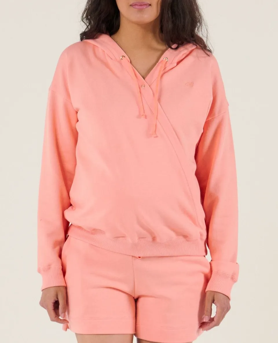cache-c-ur-coconut-hoodie-de-grossesse-et-d-allaitement-abricot image 1